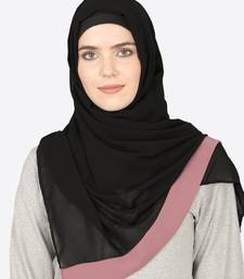 Mauve Band Plain Black Hijab