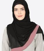 Mauve Band Plain Black Hijab