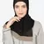 Khaki Band Plain Black Hijab
