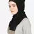 Khaki Band Plain Black Hijab