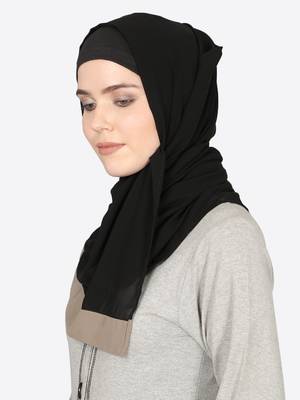 black georgette plain hijab 2