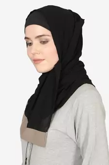 black georgette plain hijab