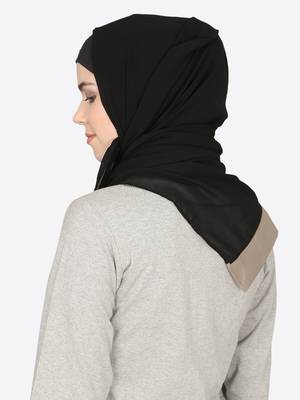 black georgette plain hijab 3