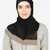 Khaki Band Plain Black Hijab