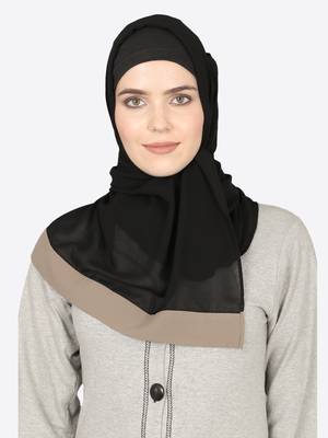 black georgette plain hijab 4