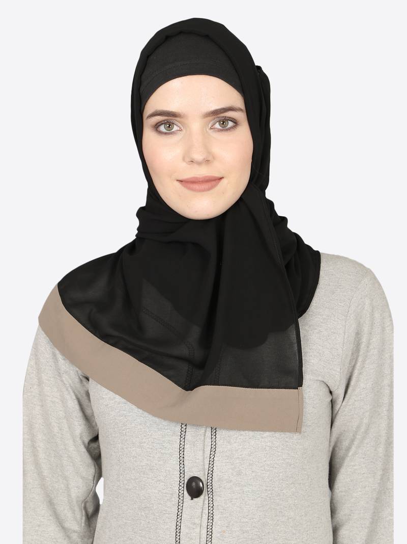 black georgette plain hijab
