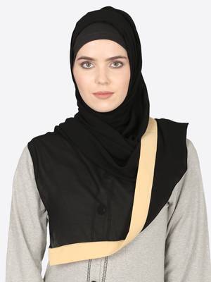 Baeige Band Plain Black Hijab 1