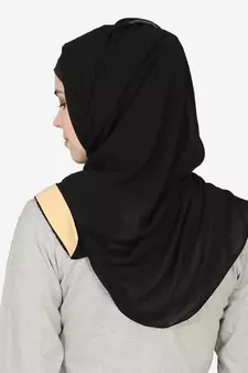 Baeige Band Plain Black Hijab