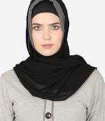 Grey Band Plain Black Hijab