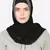 Grey Band Plain Black Hijab