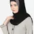 Grey Band Plain Black Hijab