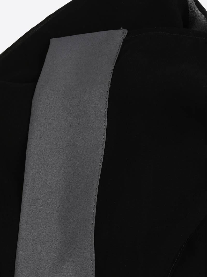 Grey Band Plain Black Hijab