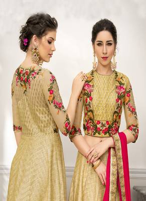 Multicolor digital print banarasi silk semi stitched lehenga 4