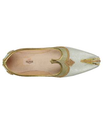 Men's Cream Gold Glitz Rhinestone Mojaris 2