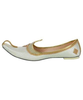 Men's Cream Gold Glitz Rhinestone Mojaris 4