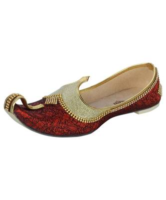 Men's Red Gold Glitz Rhinestone Mojaris 1