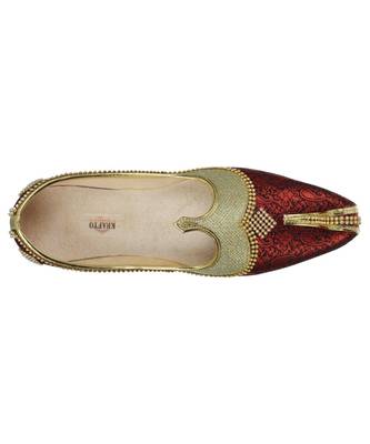 Men's Red Gold Glitz Rhinestone Mojaris 2