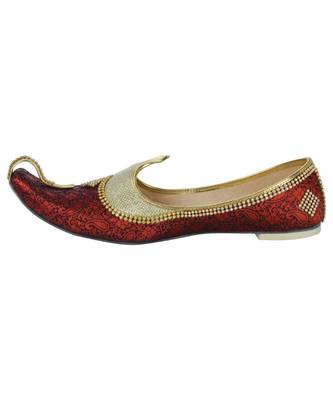 Men's Red Gold Glitz Rhinestone Mojaris 3
