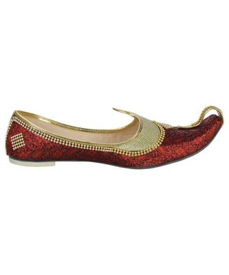 Men's Red Gold Glitz Rhinestone Mojaris 4