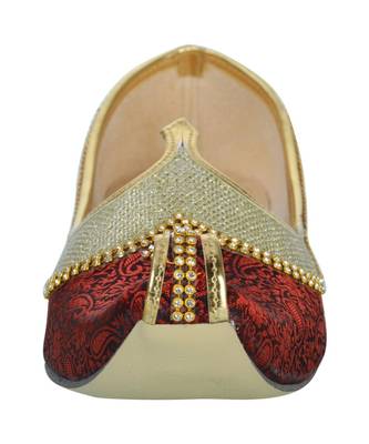 Men's Red Gold Glitz Rhinestone Mojaris 5