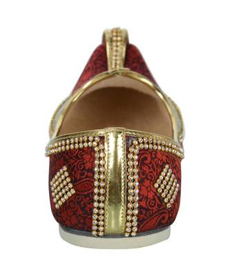 Men's Red Gold Glitz Rhinestone Mojaris 6
