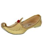 Men's Golden Fabric Tri Rhinestone Mojaris