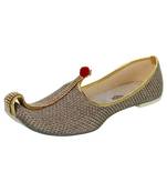 Men's Sandy Brown Jute Mono Rhinestone Mojaris