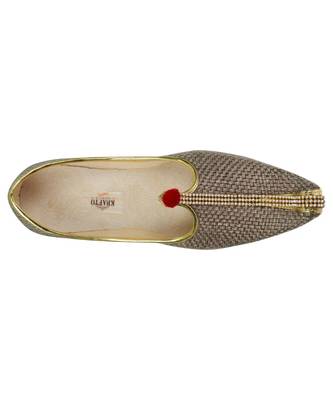 Men's Sandy Brown Jute Mono Rhinestone Mojaris 2