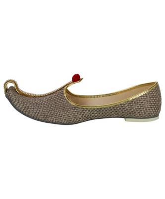 Men's Sandy Brown Jute Mono Rhinestone Mojaris 3