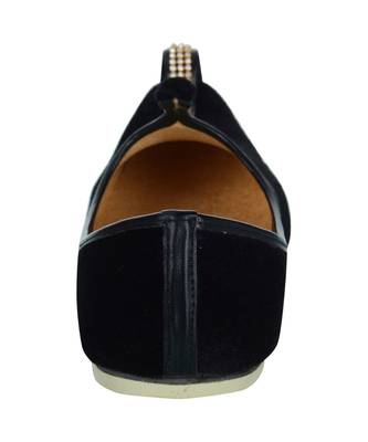 Men's Black Velvet Mono Rhinestone Mojaris 6