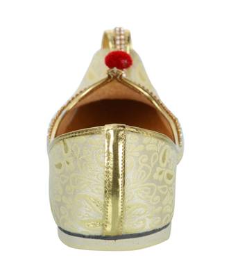 Men's Gold Fabric Rhinestone Ruby Mojaris 6