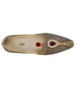 Men's Sandy Brown Jute Rhinestone Ruby Mojaris
