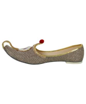 Men's Sandy Brown Jute Rhinestone Ruby Mojaris 2