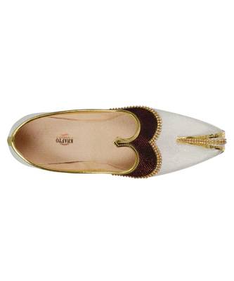 Men's White Maroon Glitz Mojaris 2