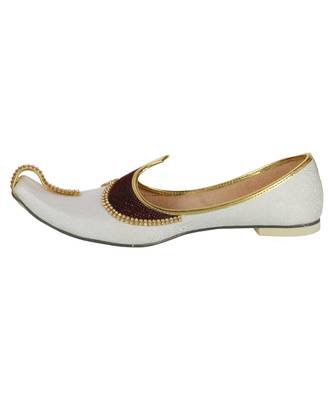 Men's White Maroon Glitz Mojaris 3