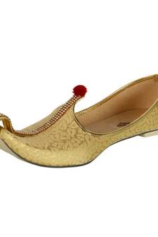 Men's Gold Fabric Mono Rhinestone Mojaris