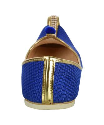 Men's Blue Jute Mono Rhinestone Mojaris 6
