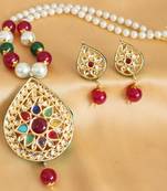 Sparkling Huge Heavy Multicolour Kundan Necklace Set