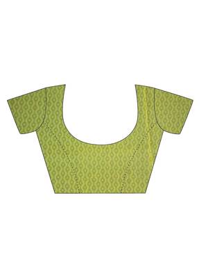 Green printed georgette saree with blouse 4