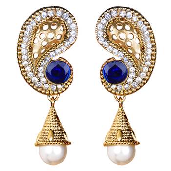 Ethnic Indian Bollywood Jewelry Set Paisley Polki Dangle Earrings 1