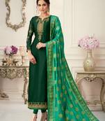 Green Embroidered Faux Georgette Salwar
