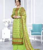 Green Printed Faux Georgette Salwar
