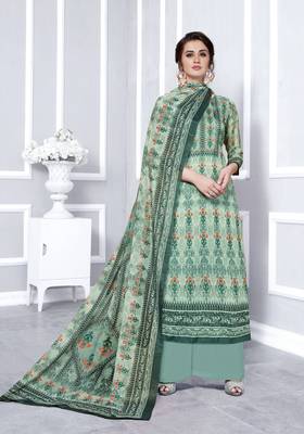 Grey Printed Faux Georgette Salwar 2