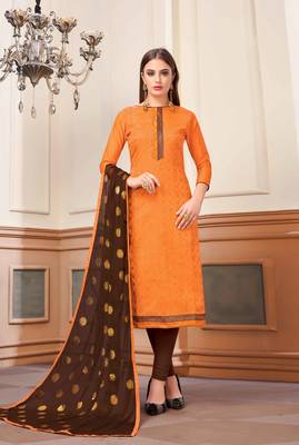 Orange Woven Banarasi Silk Salwar 1