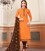 Orange Woven Banarasi Silk Salwar