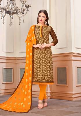 Brown Woven Banarasi Silk Salwar 1