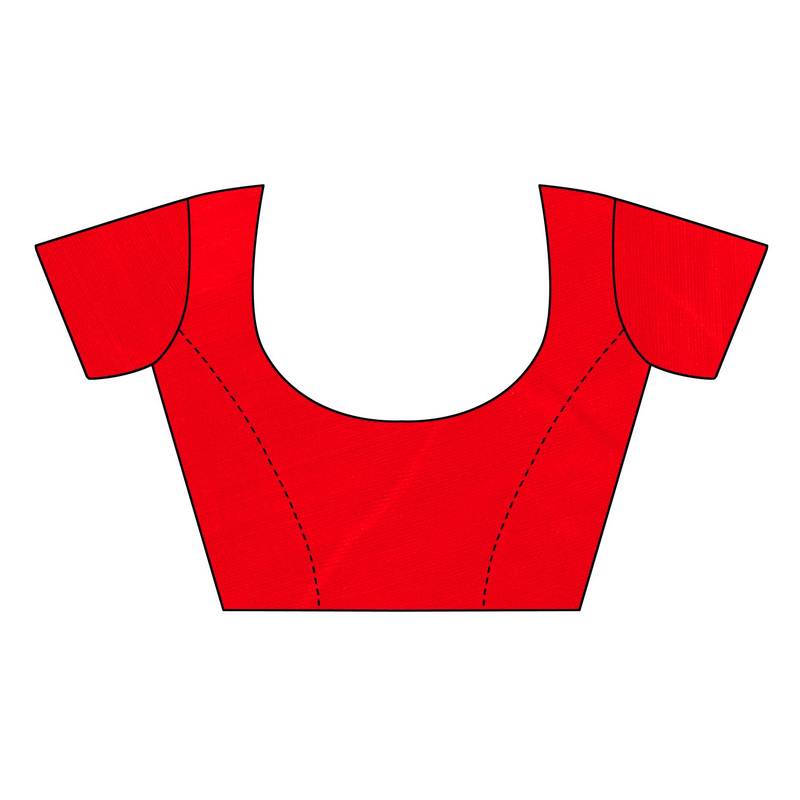 Red printed art silk sarees saree with blouse