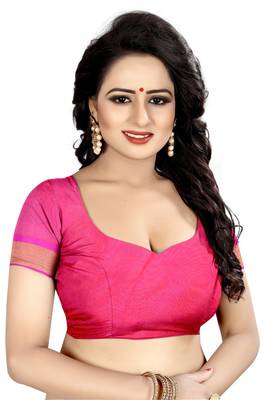 Yellow woven cotton silk saree with blouse 5