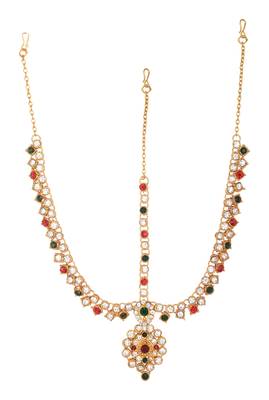Multicolor kundan maang tikka 1