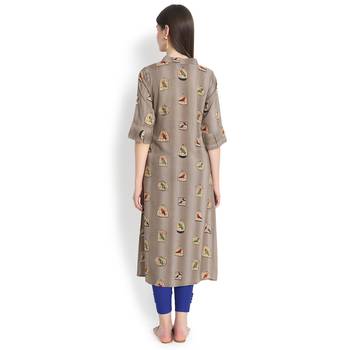 Grey plain rayon kurtas-and-kurtis 5